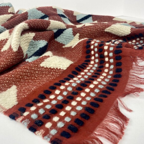 Oversized Madewell Long SouthWestern Chunky Soft Wool Shawl Blanket - Picture 2 of 11